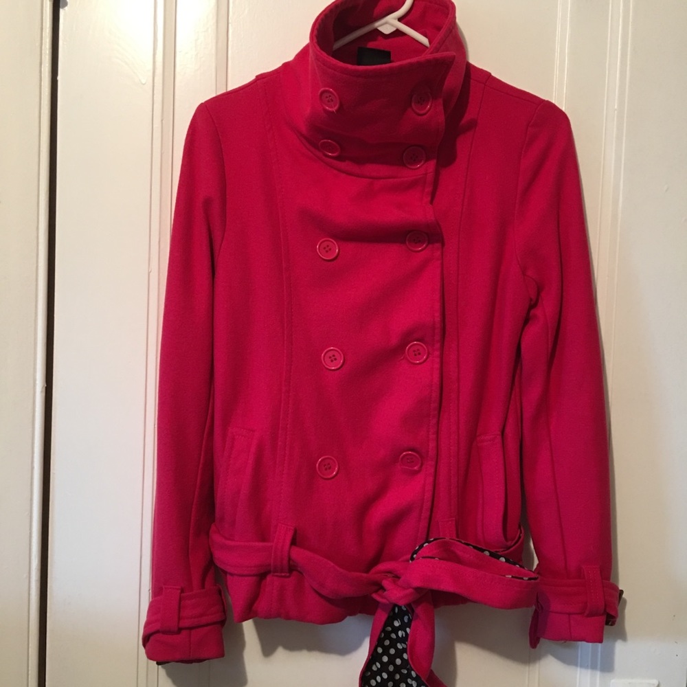 Asymmetric pink jacket